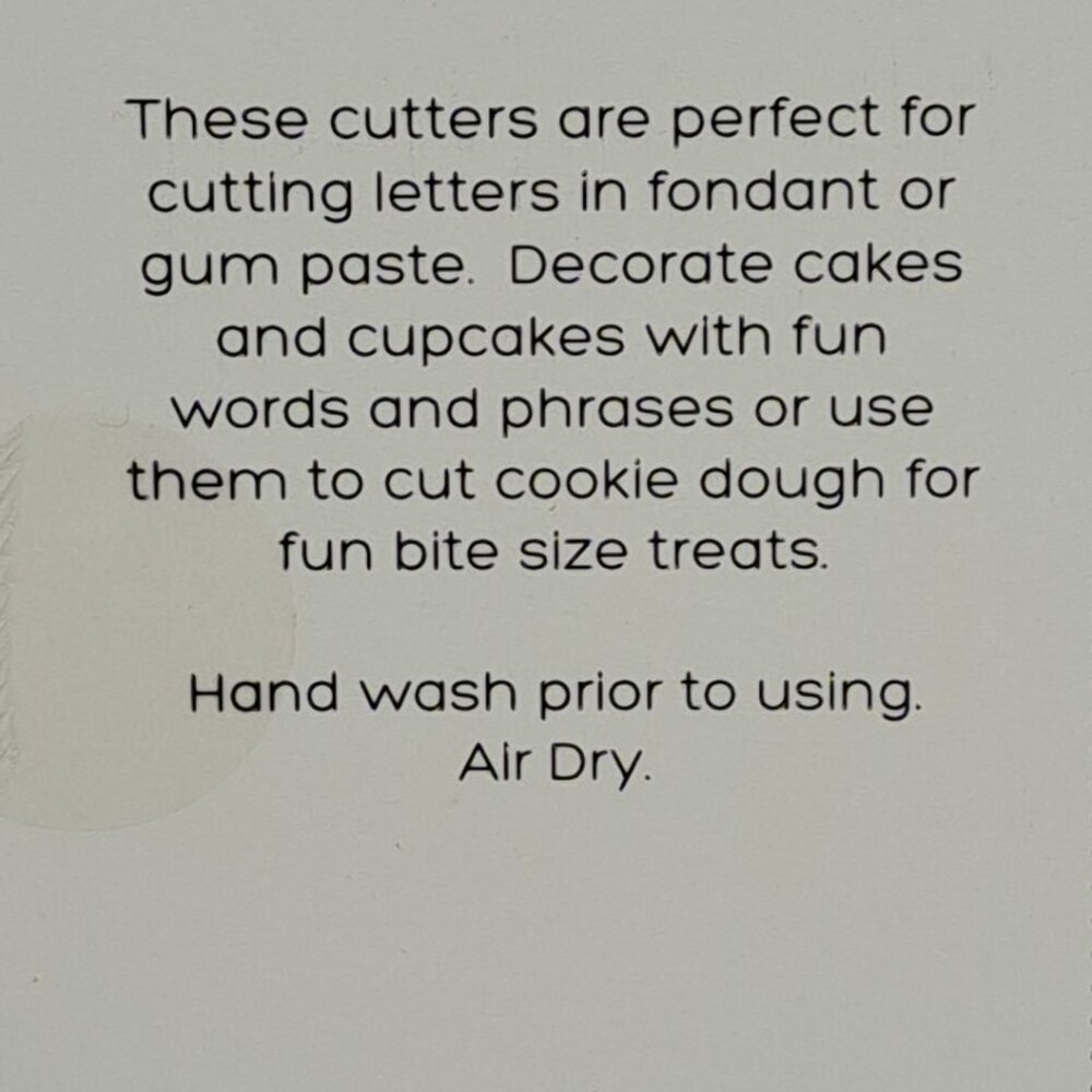 Sweetshop Tylina Mini 1" Alphabet Fondant/Paste Cutters 26 Pieces New in Package - Picture 4 of 5